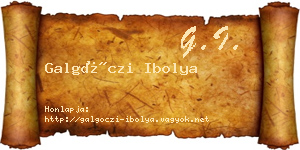 Galgóczi Ibolya névjegykártya